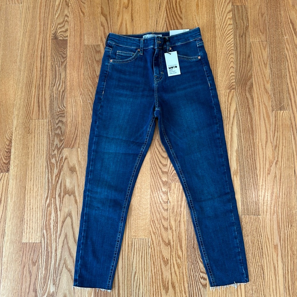 Women’s Blue TopShop Moto brand Jamie Jeans size W28 L28, petite